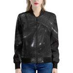 Black Snake Print Women's Bomber Jacket