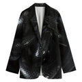 Black Snake Print Women's Cotton Blazer