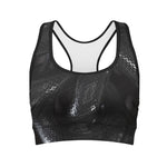 Black Snake Print Women's Sports Bra