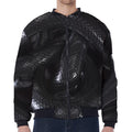 Black Snake Print Zip Sleeve Bomber Jacket