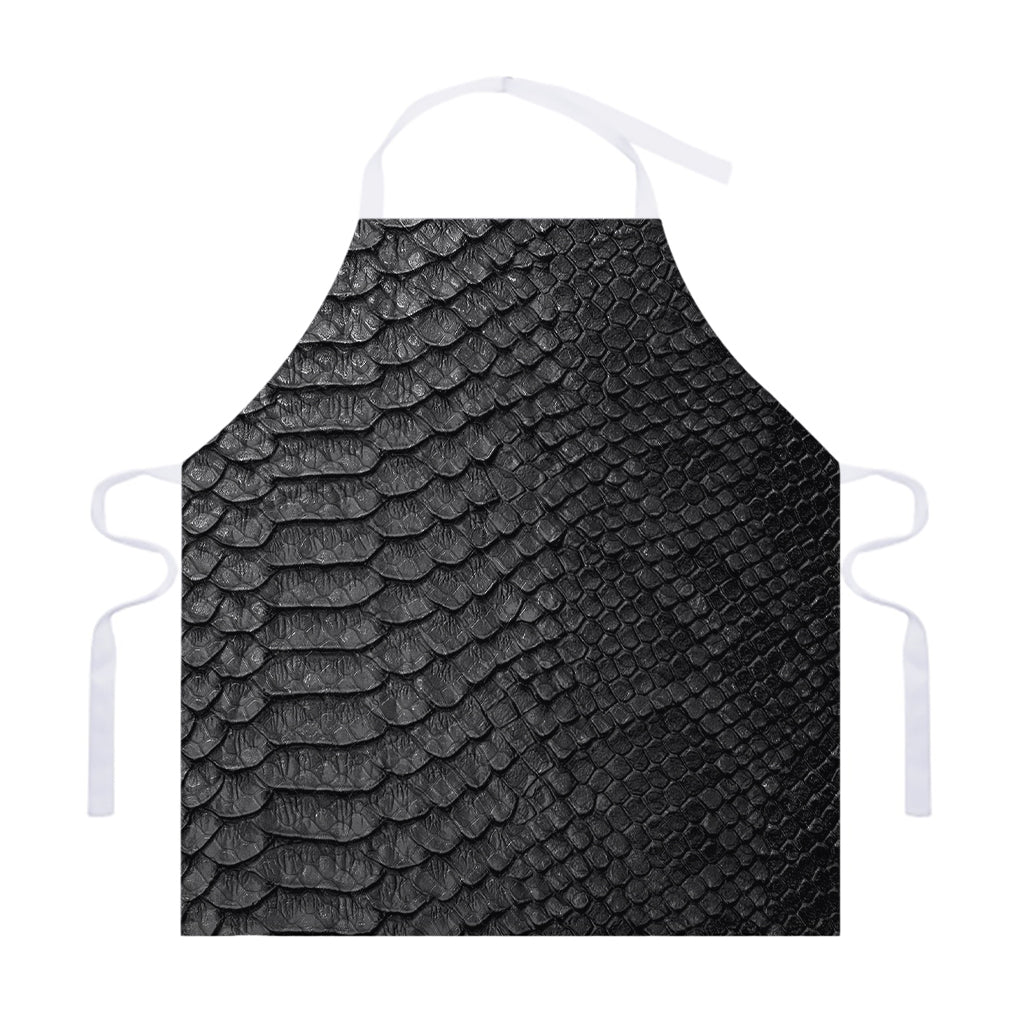 Black Snakeskin Print Adjustable Apron