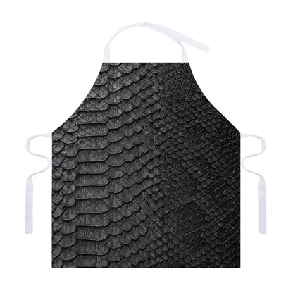 Black Snakeskin Print Adjustable Apron