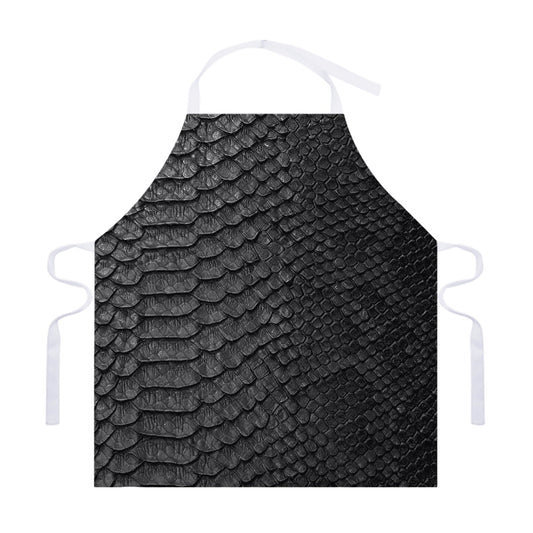 Black Snakeskin Print Adjustable Apron