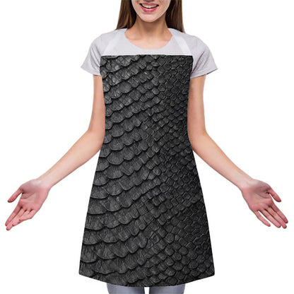 Black Snakeskin Print Adjustable Apron