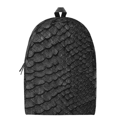 Black Snakeskin Print Backpack