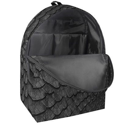 Black Snakeskin Print Backpack