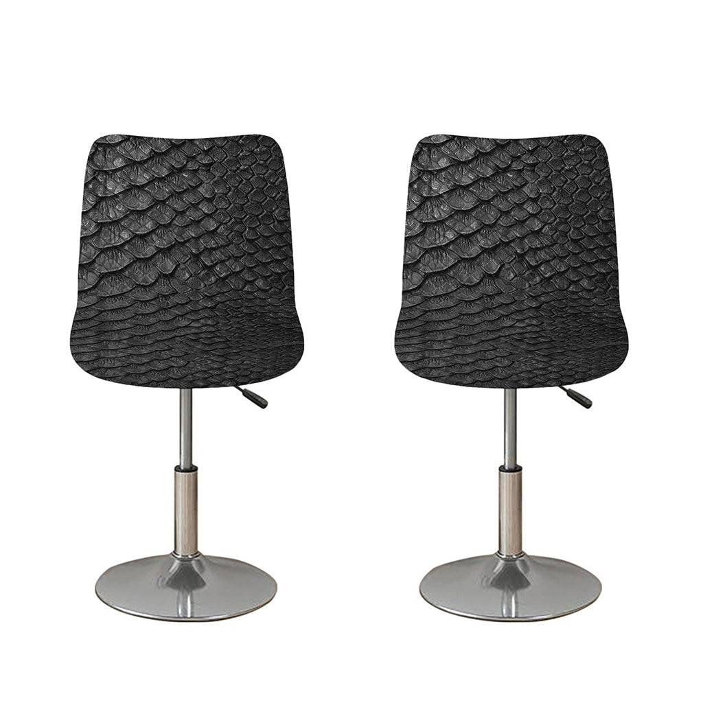 Black Snakeskin Print Bar Stool Covers