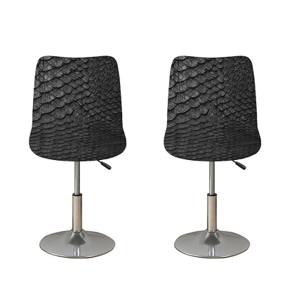 Black Snakeskin Print Bar Stool Covers