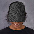 Black Snakeskin Print Baseball Cap