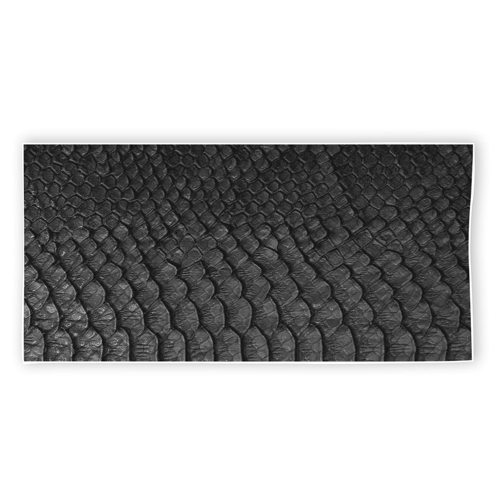 Black Snakeskin Print Beach Towel
