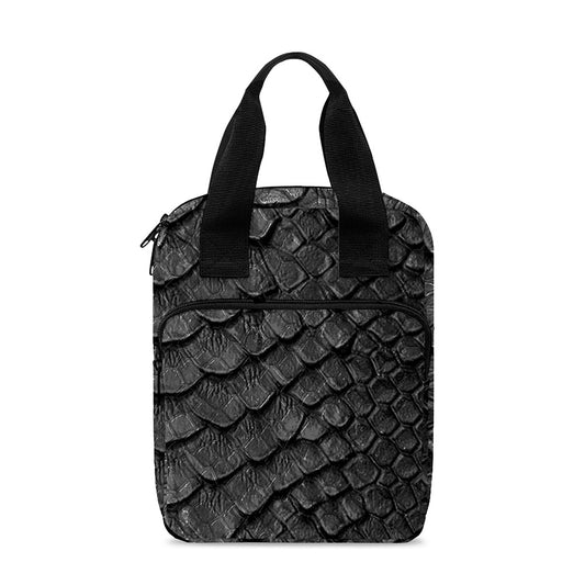 Black Snakeskin Print Bible Tote Bag