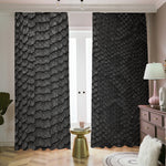 Black Snakeskin Print Blackout Pencil Pleat Curtains