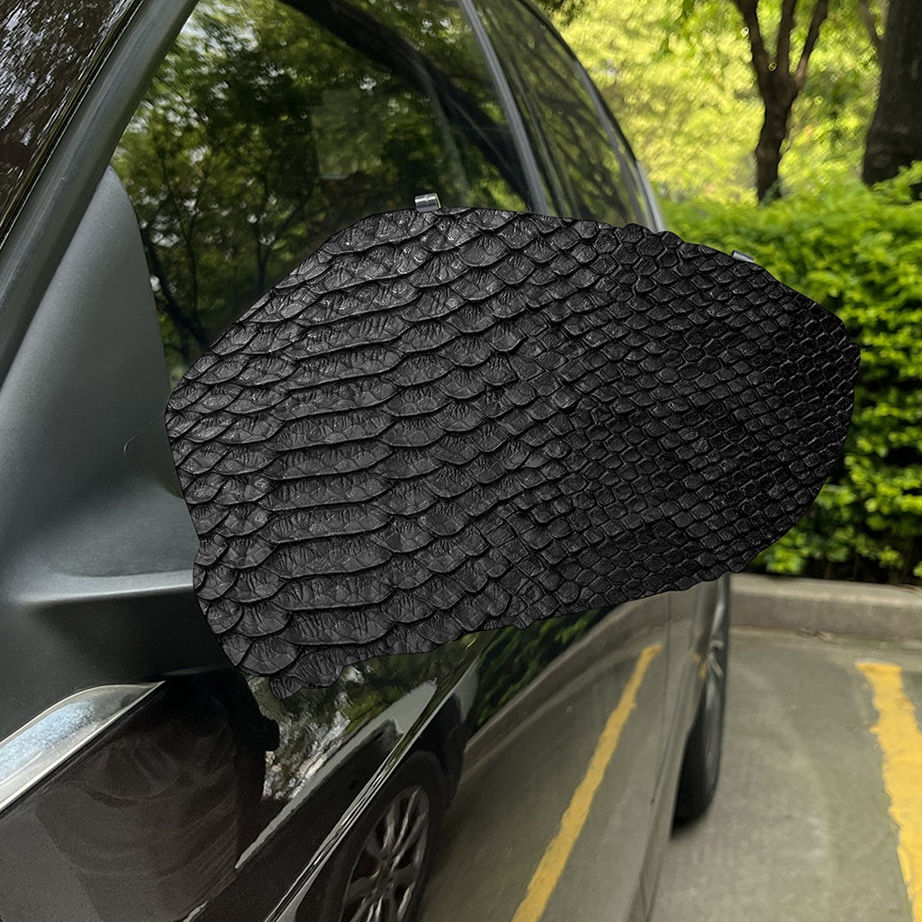 Black Snakeskin Print Car Side Mirror Covers