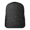 Black Snakeskin Print Casual Backpack