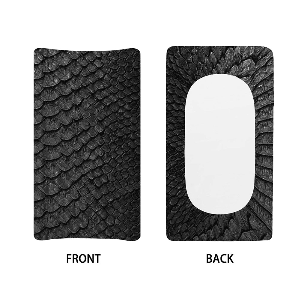 Black Snakeskin Print Changing Pad Cover