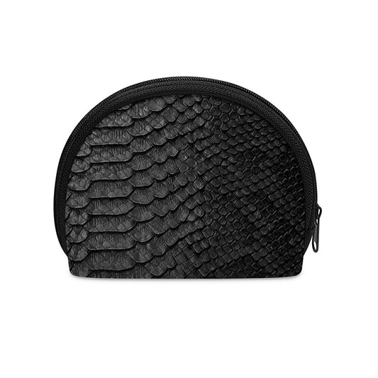 Black Snakeskin Print Coin Purse