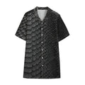 Black Snakeskin Print Cotton Hawaiian Shirt