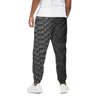 Black Snakeskin Print Cotton Pants