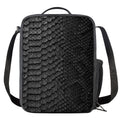 Black Snakeskin Print Crossbody Lunch Bag