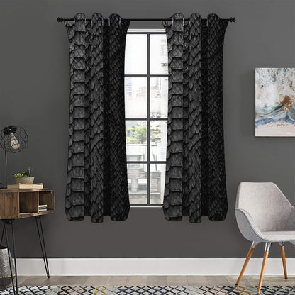 Black Snakeskin Print Curtain