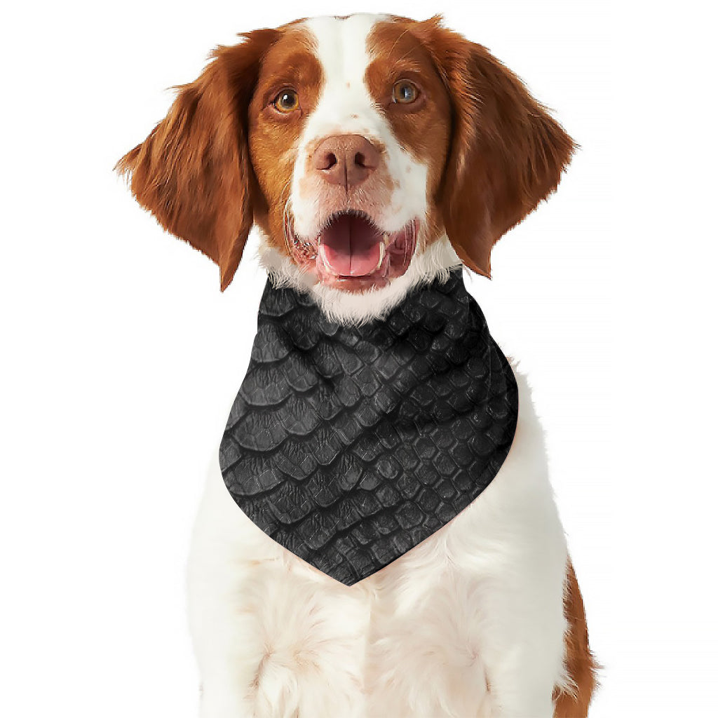 Black Snakeskin Print Dog Bandana