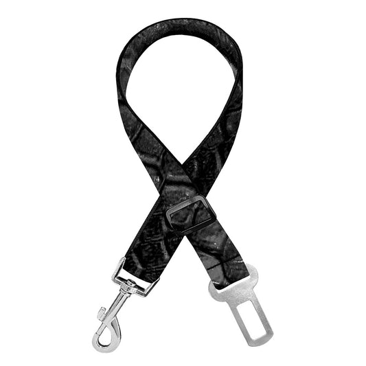 Black Snakeskin Print Dog Seat Belt