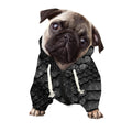Black Snakeskin Print Dog Zip Up Hoodie