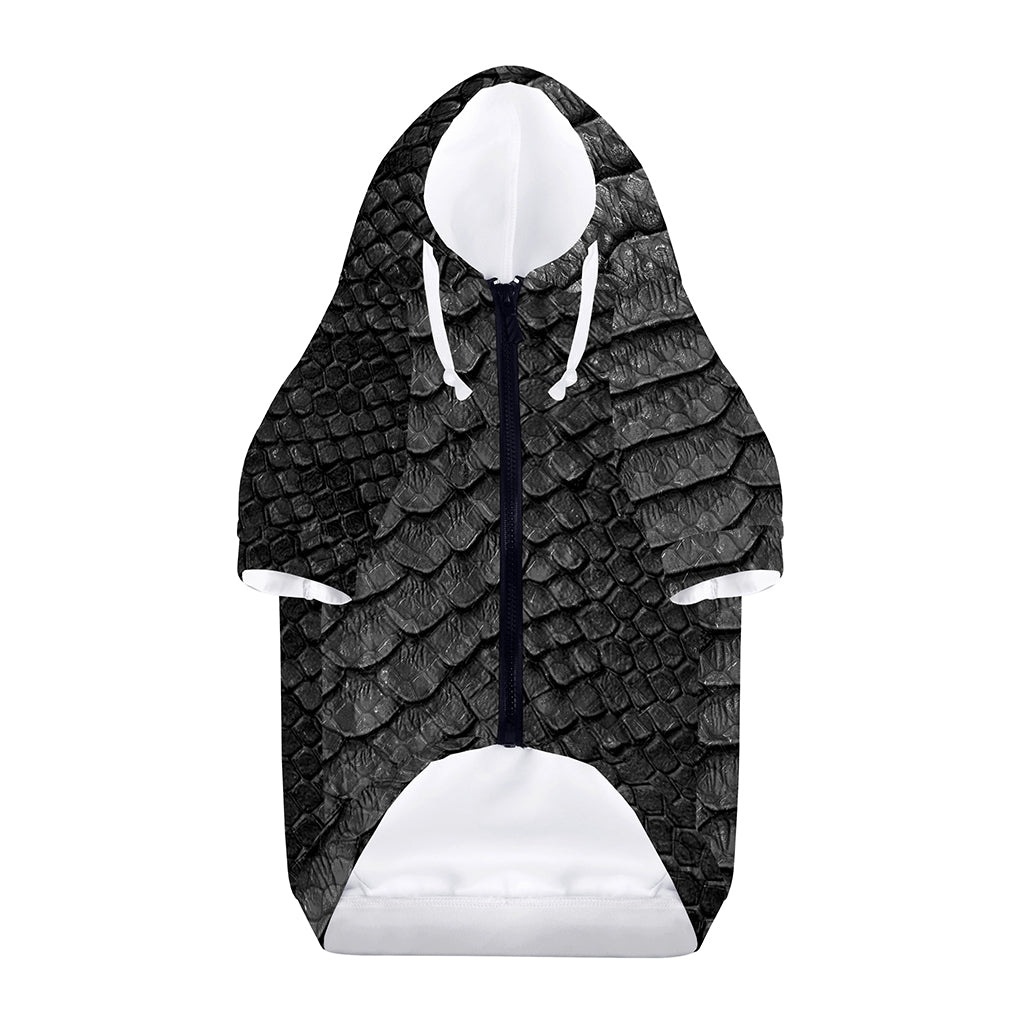 Black Snakeskin Print Dog Zip Up Hoodie