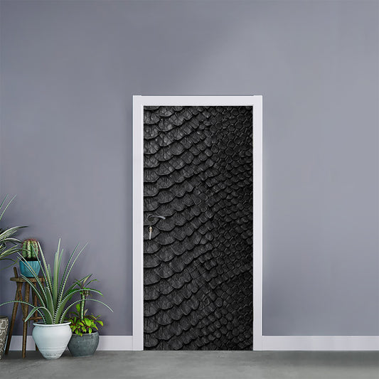 Black Snakeskin Print Door Sticker