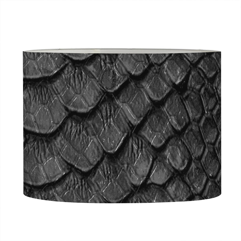 Black Snakeskin Print Drum Lamp Shade
