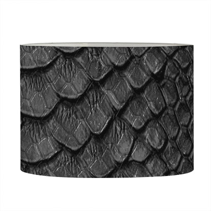 Black Snakeskin Print Drum Lamp Shade