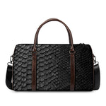 Black Snakeskin Print Duffle Bag
