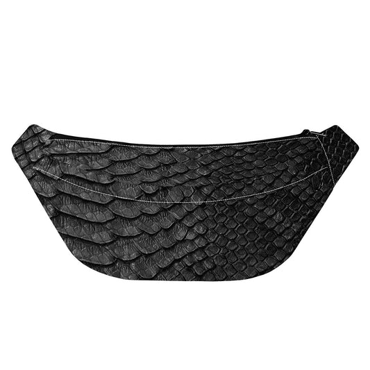 Black Snakeskin Print Fanny Pack