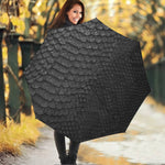 Black Snakeskin Print Foldable Umbrella