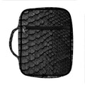 Black Snakeskin Print Front Pocket Bible Bag