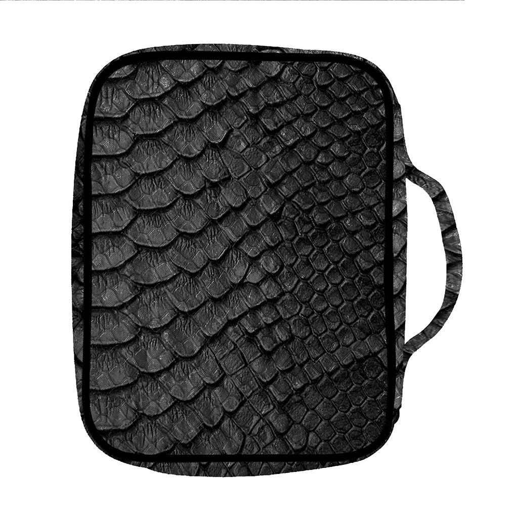 Black Snakeskin Print Front Pocket Bible Bag