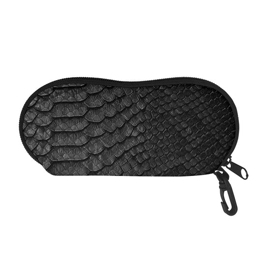 Black Snakeskin Print Glasses Case