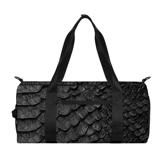 Black Snakeskin Print Gym Bag