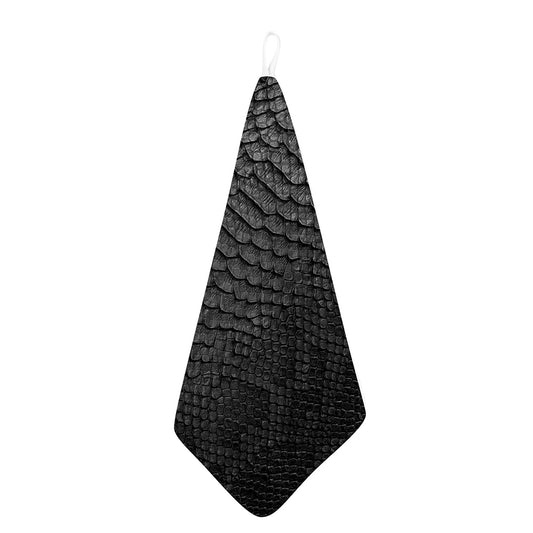 Black Snakeskin Print Hand Towel