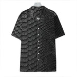 Black Snakeskin Print Hawaiian Shirt