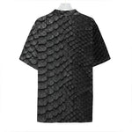 Black Snakeskin Print Hawaiian Shirt