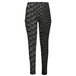 Black Snakeskin Print High-Waisted Pocket Leggings
