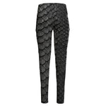 Black Snakeskin Print High-Waisted Pocket Leggings