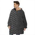 Black Snakeskin Print Hoodie Blanket