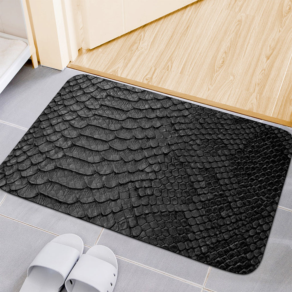 Black Snakeskin Print Indoor Door Mat