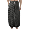 Black Snakeskin Print Lantern Pants