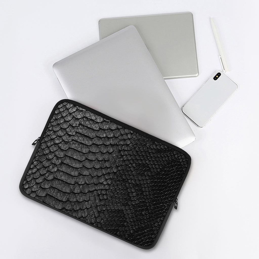 Black Snakeskin Print Laptop Sleeve