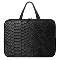 Black Snakeskin Print Laptop Sleeve With Handle