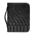 Black Snakeskin Print Leather Bible Cover