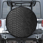 Black Snakeskin Print Leather Spare Tire Cover